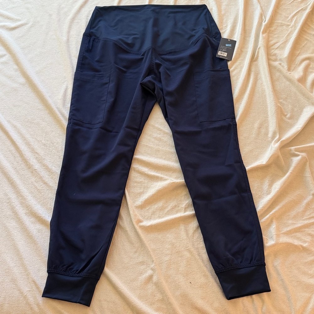 NWT Med Couture Navy Performance maternity Jogger scrub pant